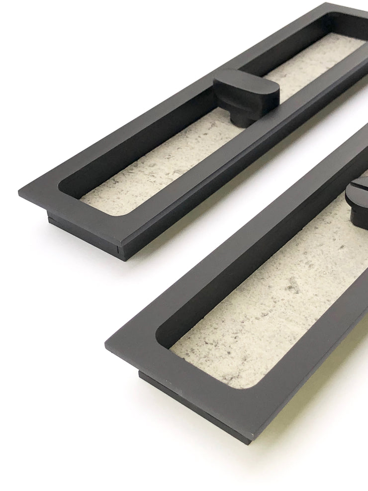 Brutalist Concrete Recessed Turn Pull Handle For Sliding Doors   (BCRTPH MBLK )